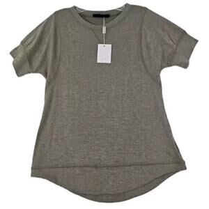 Haute Edition ~Woman Size S~ Green/Gray Short Sleeve T-Shirt Scoop Neck NWT.